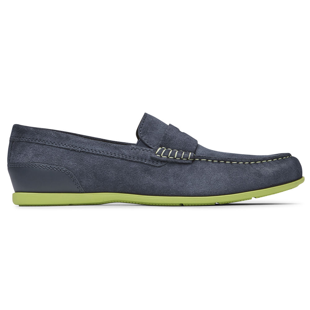 Rockport Mens Malcom Penny - Slip-On Blue - LVA789106